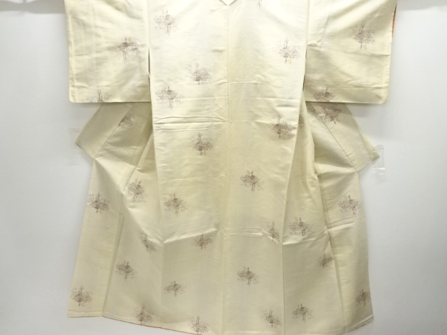 花籠模様織り出し手織り紬着物